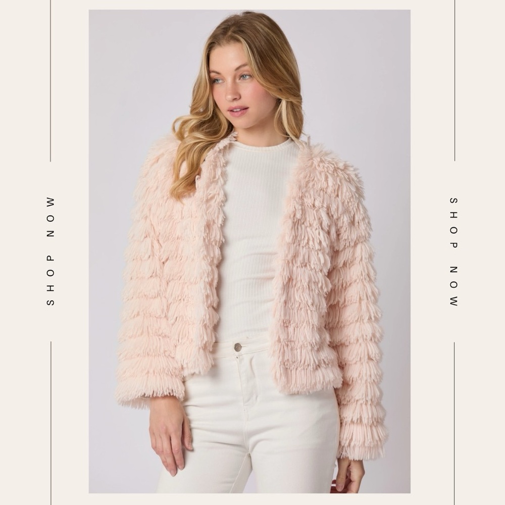 Pink light fur sweater